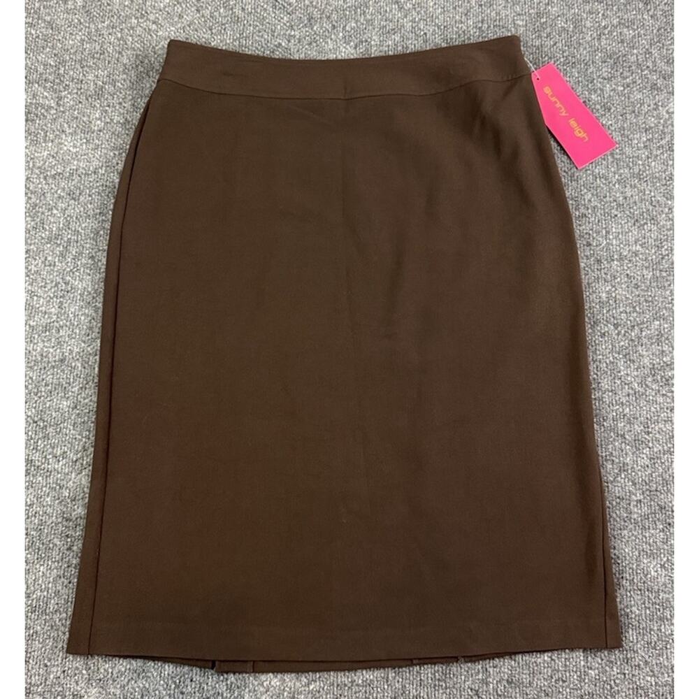Sunny Leigh Brown Pencil Skirt Women’s Size 10 Stretch Career Office